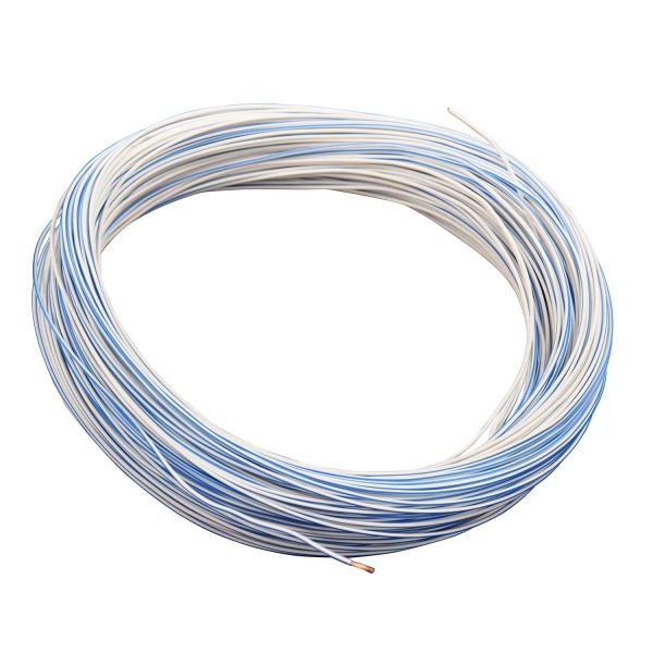 100m Cabo Flex. Automotivo 0.50mm Branco e Azul - Cód.8097