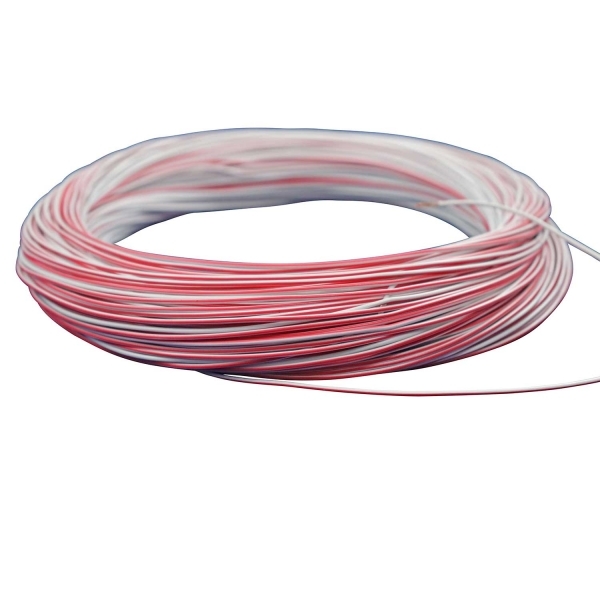 100m Cabo Flex. Automotivo 0.50mm Branco Vermelho-Cód.8098