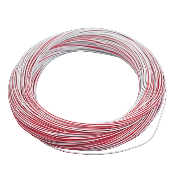 100m Cabo Flex. Automotivo 0.50mm Branco Vermelho-Cód.8098