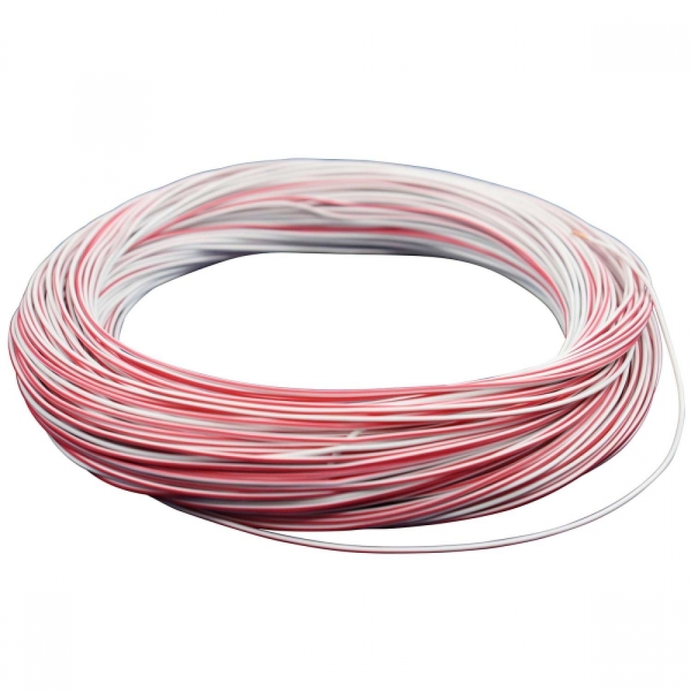 100m Cabo Flex. Automotivo 0.50mm Branco Vermelho-Cód.8098