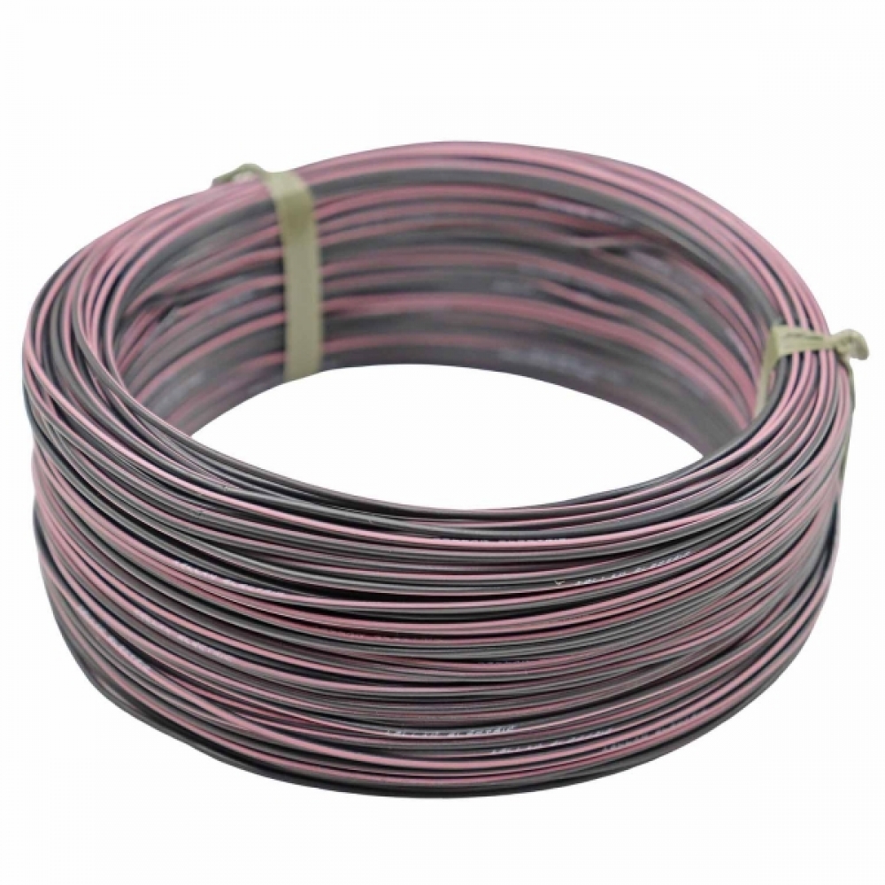 100m Cabo Flex. Automotivo 0.50mm Preto e Rosa - Cód.12544