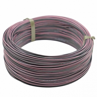 100m Cabo Flex. Automotivo 0.50mm Preto e Rosa - Cód.12544