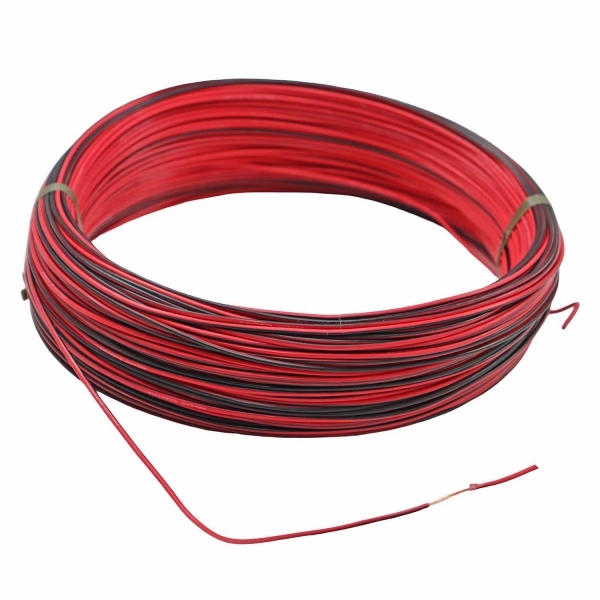 100m Cabo Flex. Automotivo 0.50mm Verm. e Preto - Cód.12546